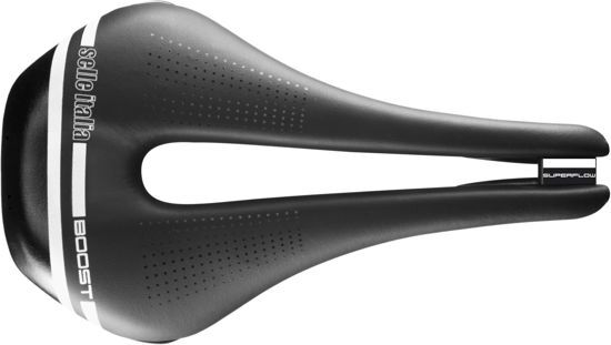 Selle Italia Novus Boost TM Superflow L3 Fietszadel - Stalen rails - Zwart