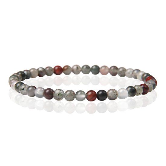 Memphis Natuursteen Armband - 4mm Bloodstone - 19cm