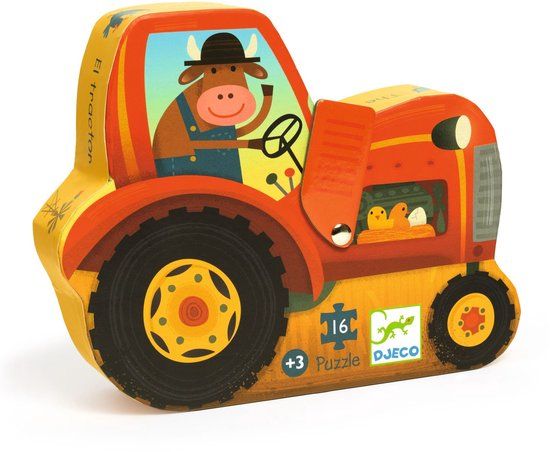 Djeco Puzzel De tractor 16 Stuks