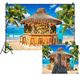 Papel pintado Playa tropical - Cielo azul y nubes blancas