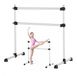 Latios Barre de ballet / Barre de ballet - Autoportant Double - Hauteur réglable (170-1165 mm) - Aluminium - Argent