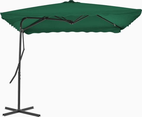 vidaXL Tuinparasol met stalen paal 250x250 cm groen