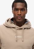 Superdry Sweat à capuche Coupe Ample avec Petit Logo - Homme - L - Coton - Beige