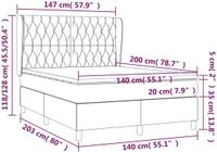 vidaXL Boxspring met matras stof crèmekleurig 140x200 cm