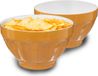 5Five Colorama bols/coupes à soupe - 8x - Céramique - D14 x H9 cm - Ocre - Empilable - Décoration nervurée