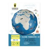 3D-wereldsbol bouwpakket van gerecycled papier, diameter 27 cm