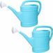 PLASTICFORTE 2x stuks lichtblauw tuin planten gieter met broeskop 9 liter