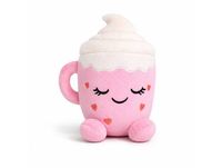 Flooffees Mug en peluche rose de Londres – Jouet en peluche mignon et doux avec nappage à la crème fouettée, 25 cm, compagnon de bureau câlin, décoration pour chambre et cadeau pour enfants