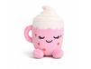 Flooffees Mug en peluche rose de Londres – Jouet en peluche mignon et doux avec nappage à la crème fouettée, 25 cm, compagnon de bureau câlin, décoration pour chambre et cadeau pour enfants