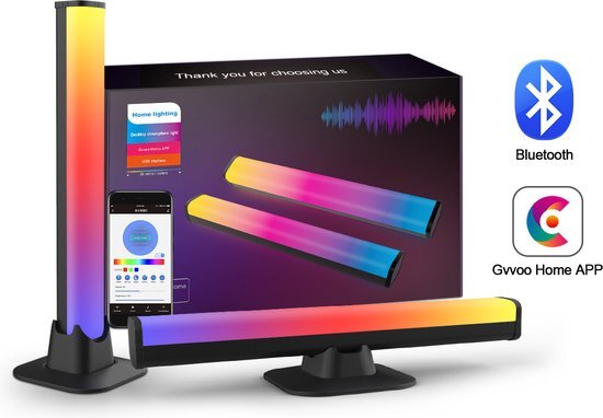 Govee Smart Desktop Sfeer LED-Bar RGB – Bediening Met GVVOO Home App – Telefoon bestuurbare Ledverlichting – Game Verlichting – Sfeer Verlichting – USB Aansluiting