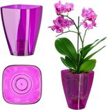 KADAX Bloempot, vierkant, paars, kunststof, 12 cm