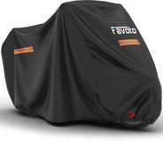 Favoto Motorfietshoes Buiten XXL Waterdicht Zeildoek Motorfiets Beschermhoes Buiten Stofdicht Weerbestendig met Reflecterende Strepen Zwart 245x102x122cm