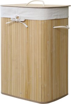 Homestyle Pro Opvouwbare Wasmand - 72L - Bamboe - Naturel - Met Handgrepen