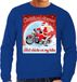 Bellatio Decorations Foute Kersttrui / sweater - Christmas dreams hot chicks on my bike - motorliefhebber / motorrijder / motor fan blauw voor heren - kerstkleding / kerst outfit XXL