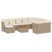 VidaXL 11-delige Tuinset met Kussens Poly Rattan Beige
