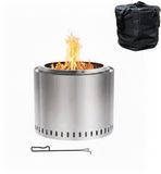 Relaxdays Vuurschaal voor buiten - Ø 49 cm - rookvrij - rvs - Staal - Zilver