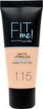 Maybelline Fit Me Matte & Poreless Foundation - 115 Ivory - 3 x 30 ml - Voordeelverpakking