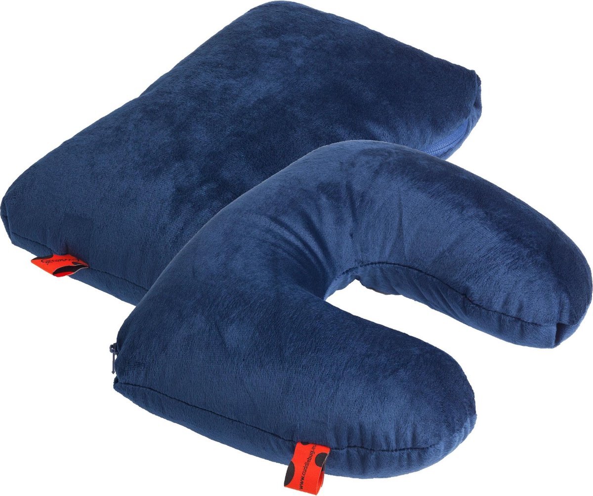 Cuddle Bug Reiskussen 2-in-1 Hoofd-/nekkussen 30 Cm Blauw