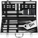 Set d'outils de barbecue en acier inoxydable sans marque avec tapis de barbecue