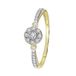 Lucardi Dames 14K geelgouden entourage ring 23 diamanten 0,10ct