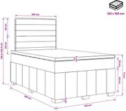 vidaXL Boxspringbed met matras, crème kleur, 120 x 190 cm, gestoffeerd