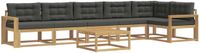 vidaXL - Hoek loungeset - 6 zitplekken - Polyester - Wit en antracietkleurig