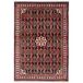 Tapis D'Orient Tapis Oriental en Laine Nouée à la Main 100 x 144 cm Noir, Rouge et Vert Artisanat Iranien