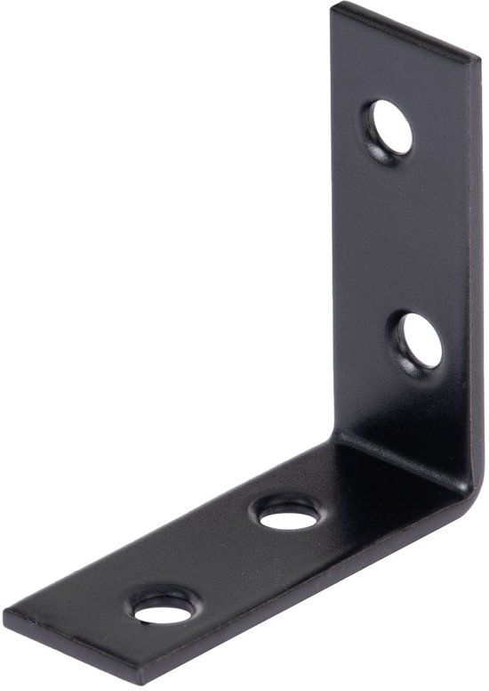 Alberts 824587 Stoelhoek - verzinkt blauw - zwart - geplastificeerd - 40 x 40 x 15 mm | Set van 50