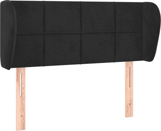 vidaXL Hoofdbord met randen 83x23x78/88 cm fluweel zwart