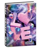 Seven Zakagenda voor school, gedateerd 12 maanden, 11,5 x 15,9 cm, 352 pagina's, omslag met iriserende zeefdruk LOVE en stickers inbegrepen, dagboek voor meisjes en jongens