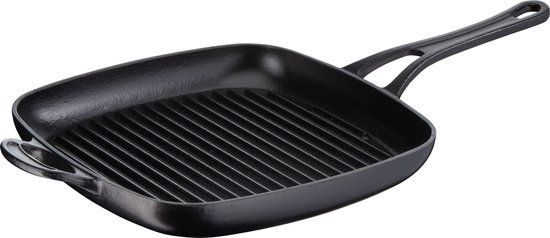 Tefal Jamie Oliver Gietijzeren Grillpan - 25x25 cm - Zwart