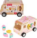 Fisher-Price Peuter, Vormensorteerset, Houten ijscowagen, 8 houten onderdelen voor ontwikkelingsgericht spel, vanaf 18 maanden, HXT86