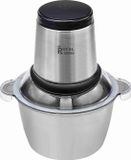 Royal Swiss Hachoir électrique avec bol en acier inoxydable - Viande, légumes, fruits, herbes, noix - 1,8 L