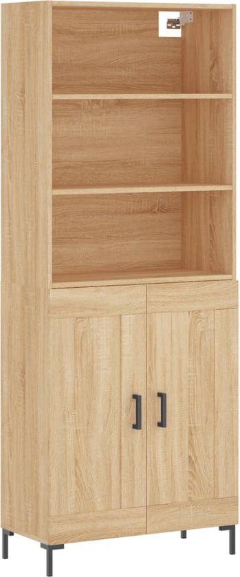 vidaXL Hoge kast 69,5x34x180 cm bewerkt hout sonoma eikenkleurig