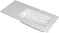 Wastafel INK Faktor Wastafel Polystone Rechts met 1 Kraangat - 1000x450x15 mm - Glans Wit