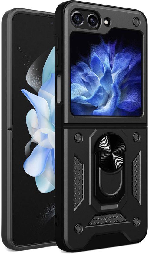 imoshion Hoesje - Geschikt voor Samsung Galaxy Z Flip 6 - Backcover met ring flip versie - Zwart