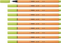 STABILO point 88 Fineliner - 0.4 mm - Vleugje Limoen - Doos 10 stuks