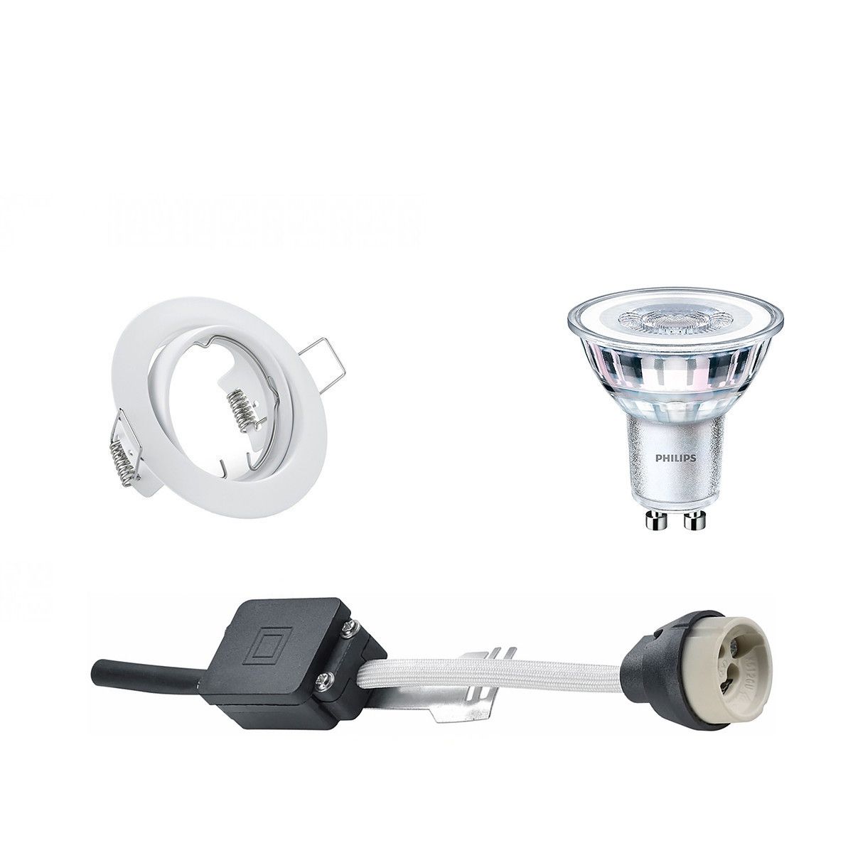 BES LED LED Spot Set - GU10 - Inbouw Rond - Mat Wit - Kantelbaar - Philips CorePro 827 5W - Warm Wit - Dimbaar