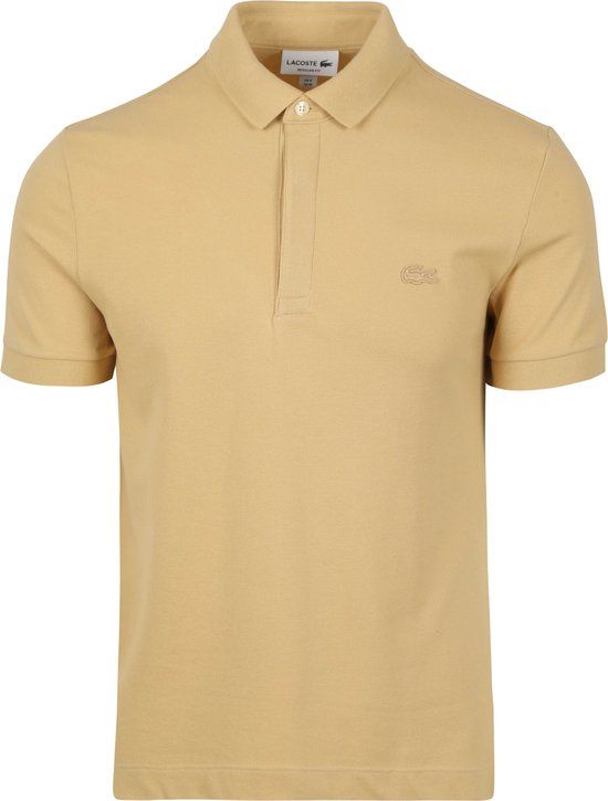 Lacoste Paris Pique Polo Shirt - Men's - Beige - Slim Fit - Size M
