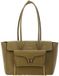 COCCINELLE Leren shopper schoudertas Double Beat Grained Leather Handbag Seagrass kaki
