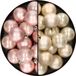 Decoris Kaemingk B.V. 32x stuks kunststof kerstballen mix van lichtroze en champagne 4 cm
