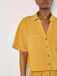 Apricot Open Collar Cropped Shirt Mustard