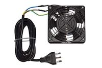 Link LKFAN220 Ventilator 120 x 120 x 38 220 V met 2 m kabel, Italiaanse stekker met rooster, zwart