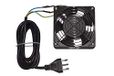 Link LKFAN220 Ventilator 120 x 120 x 38 220 V met 2 m kabel, Italiaanse stekker met rooster, zwart