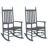 VidaXL Fauteuils à bascule avec assise incurvée 2 pièces bois peuplier gris