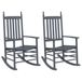 VidaXL Schommelstoelen met gebogen zitting 2 stuks populierenhout grijs