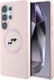 Karl Lagerfeld Backcase hoesje geschikt voor Samsung Galaxy S25 Ultra - Effen Roze - Silicone