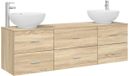 vidaXL - Badkamermeubel - Set - 3 - st - Sonoma - Eiken - 49,5 - x - 44,5 - x - 65 - cm