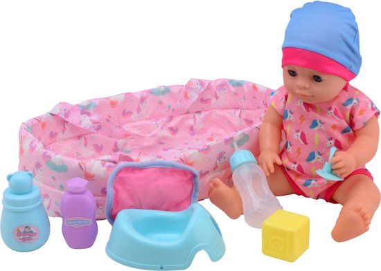 Baby Rose Drinken Plasbabypop - 35cm - Multi kleuren