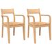 VidaXL Eetkamerstoelen 2 stuks massief hout naturel rubber
